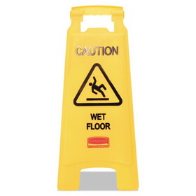 Rubbermaid RCP611277YWCT Caution Wet Floor Sign, 11 x 12 x 25, Bright Yellow, 6/Carton