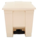 Rubbermaid RCP6143BEI Indoor Utility Step-On Waste Container, Square, Plastic, 8gal, Beige