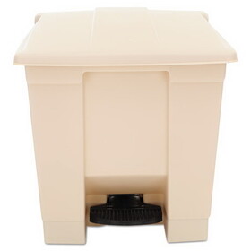 Rubbermaid RCP6143BEI Indoor Utility Step-On Waste Container, 8 gal, Plastic, Beige