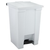 Rubbermaid RCP6144WHI Indoor Utility Step-On Waste Container, Square, Plastic, 12gal, White
