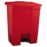Rubbermaid RCP614500RED Indoor Utility Step-On Waste Container, Rectangular, Plastic, 18gal, Red