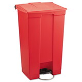 Rubbermaid RCP6146RED Indoor Utility Step-On Waste Container, Rectangular, Plastic, 23gal, Red