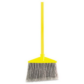 Rubbermaid RCP637500GY 7920014588208, Angled Large Broom, 46.78" Handle, Gray/Yellow