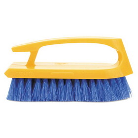 Rubbermaid RCP6482COB Long Handle Scrub Brush, 6" Brush, Yellow Plastic Handle/blue Bristles