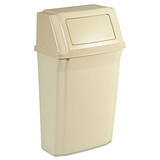 Rubbermaid RCP7822BEI Slim Jim Wall-Mounted Container, Rectangular, Plastic, 15gal, Beige