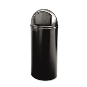 Rubbermaid RCP817088BK Marshal Classic Container, Round, Polyethylene, 25gal, Black