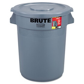 Rubbermaid RCP863292GRA Brute Container with Lid, 32 gal, Plastic, Gray