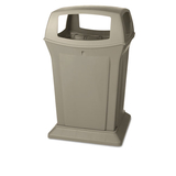 Rubbermaid RCP917388BEI Ranger Fire-Safe Container, Square, Structural Foam, 45 Gal, Beige