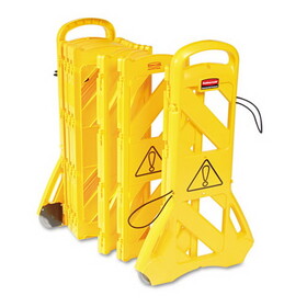 Rubbermaid RCP9S1100YEL Portable Mobile Safety Barrier, Plastic, 13ft X 40", Yellow