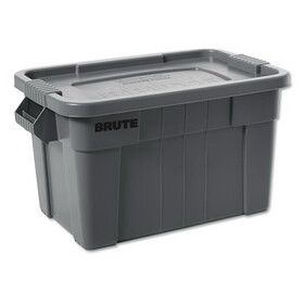 Rubbermaid Commercial RCP9S30GRAEA BRUTE Tote with Lid, 14 gal, 27.5" x 16.75" x 10.75", Gray