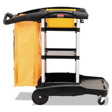 Rubbermaid RCP9T7200BK High Capacity Cleaning Cart, 21-3/4w X 49-3/4d X 38-3/8h, Black