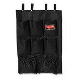 Rubbermaid Commercial RCP9T9000BLA Fabric 9-Pocket Cart Organizer, 19.75 x 1.5 x 28, Black