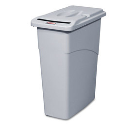 Rubbermaid RCP9W15LGY Slim Jim Confidential Document Receptacle W/lid, Rectangle, 23gal, Light Gray