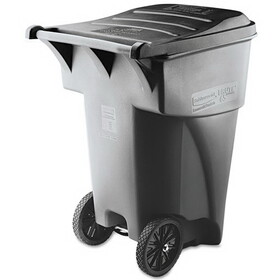 Rubbermaid RCP9W22GY Brute Roll-Out Heavy-Duty Container, 95 gal, Polyethylene, Gray
