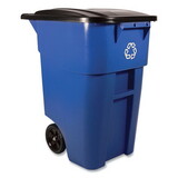 Rubbermaid RCP9W2773BLU Brute Recycling Rollout Container, Square, 50gal, Blue