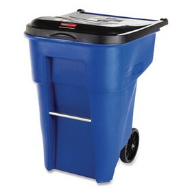 Rubbermaid RCP9W27BLU Square Brute Rollout Container, 50 gal, Molded Plastic, Blue