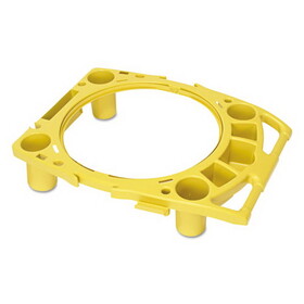 Rubbermaid RCP9W87YEL Standard Rim Caddy, 4-Comp, Fits 32 1/2" Dia Cans, 26 1/2w X 6 3/4h, Yellow