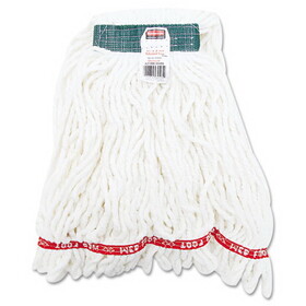 Rubbermaid RCPA21206WHICT Web Foot Shrinkless Looped-End Wet Mop Head, Cotton/Synthetic, Medium, White, 6/Carton