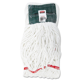 Rubbermaid RCPA25206WHICT Web Foot Shrinkless Looped-End Wet Mop Head, Cotton/synthetic, Medium, White