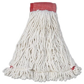 Rubbermaid RCPA253WHI Web Foot Wet Mop Head, Shrinkless, Cotton/synthetic, White, Large, 6/carton