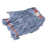 Rubbermaid FGC11306BL00 Swinger Loop Wet Mop Heads, Cotton/Synthetic, Blue, Large, 6/Carton