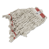 Rubbermaid FGC11306WH00 Swinger Loop Wet Mop Heads, Cotton/Synthetic, White, Large, 6/Carton