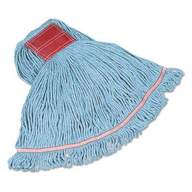 Rubbermaid RCPC153BLU Swinger Loop Wet Mop Heads, Cotton/Synthetic, Blue, Large