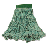 Rubbermaid FGD21206GR00 Super Stitch Blend Mop Heads, Cotton/Synthetic, Green, Medium
