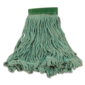 Rubbermaid RCPD212GRE Super Stitch Blend Mop Heads, Cotton/Synthetic, Green, Medium, 6/Carton