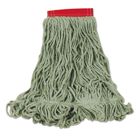 Rubbermaid RCPD253GRE Super Stitch Blend Mop Heads, Cotton/Synthetic, Green, Large
