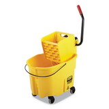 Rubbermaid RCPFG758088YEL WaveBrake 2.0 Bucket/Wringer Combos, Side-Press, 35 qt, Plastic, Yellow