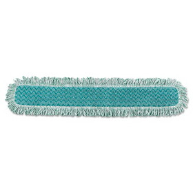 Rubbermaid RCPQ438 Hygen Dry Dusting Mop Heads With Fringe, 36", Microfiber, Green, 6/carton