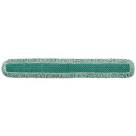 Rubbermaid RCPQ460GRE HYGEN Dust Mop Heads With Fringe, Green, 60 in., Microfiber, Cut-End