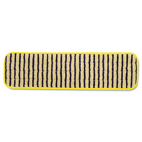Rubbermaid RCPQ810YEL Microfiber Scrubber Pad, Vertical Polyprolene Stripes, 18", Yellow, 6/carton