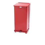 Rubbermaid RCPST24EPLRD Defenders Biohazard Step Can, Square, Steel, 24gal, Red