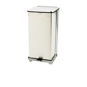 Rubbermaid RCPST24SSPL Defenders Biohazard Step Can, Square, Steel, 24gal, Stainless Steel