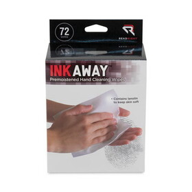 Advantus REARR1302 Ink Away Hand Cleaning Pads, Cloth, White, 72/pack