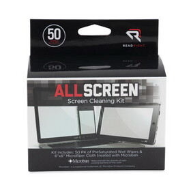 Read Right RR15039 AllScreen Screen Cleaning Kit, 50 Wipes, 1 Microfiber Cloth