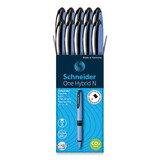 Schneider RED183501 One Hybrid N Roller Ball Pen, Stick, Fine 0.5 mm, Black Ink, Blue Barrel, 10/Box