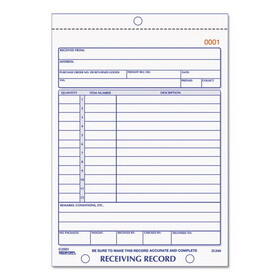 Rediform RED2L260 Receiving Record Book, Three-Part Carbonless, 5.56 x 7.94, 50 Forms Total