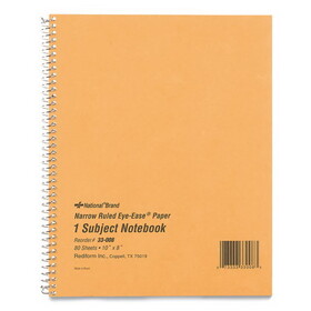 Rediform RED33008 Single-Subject Wirebound Notebooks, Narrow Rule, Brown Paperboard Cover, (80) 10 x 8 Sheets