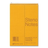 Rediform RED36746 Standard Spiral Steno Book, Gregg Rule, 6 X 9, Green, 80 Sheets