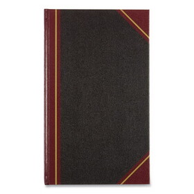 National 57151 Texthide Notebook, Black/Burgundy, 500 Pages, 14 1/4 x 8 3/4