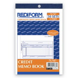 REDIFORM OFFICE PRODUCTS RED7L787 Credit Memo Book, 5 1/2 X 7 7/8, Carbonless Triplicate, 50 Sets/book