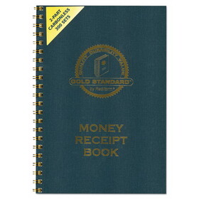 Rediform RED8L810 Gold Standard Money Receipt Book, Two-Part Carbonless, 7 x 2.75, 4 Forms/Sheet, 300 Forms Total