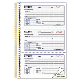 Rediform RED8L829 Gold Standard Money Receipt Book, Two-Part Carbonless, 5 x 2.75, 3 Forms/Sheet, 225 Forms Total