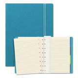 Filofax B115012U Notebook, 1 Subject, Medium/College Rule, Aqua Cover, 8.25 x 5.81, 112 Sheets