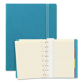 Filofax REDB115012U Notebook, 1-Subject, Medium/College Rule, Aqua Cover, (112) 8.25 x 5.81 Sheets