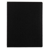 Blueline REDB4181 Poly Cover Notebook, 8 1/2 X 11, Ruled, Twin Wire Bound, Black Cover, 80 Sheets