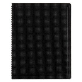 Blueline REDB4181 Poly Cover Notebook, 8 1/2 X 11, Ruled, Twin Wire Bound, Black Cover, 80 Sheets